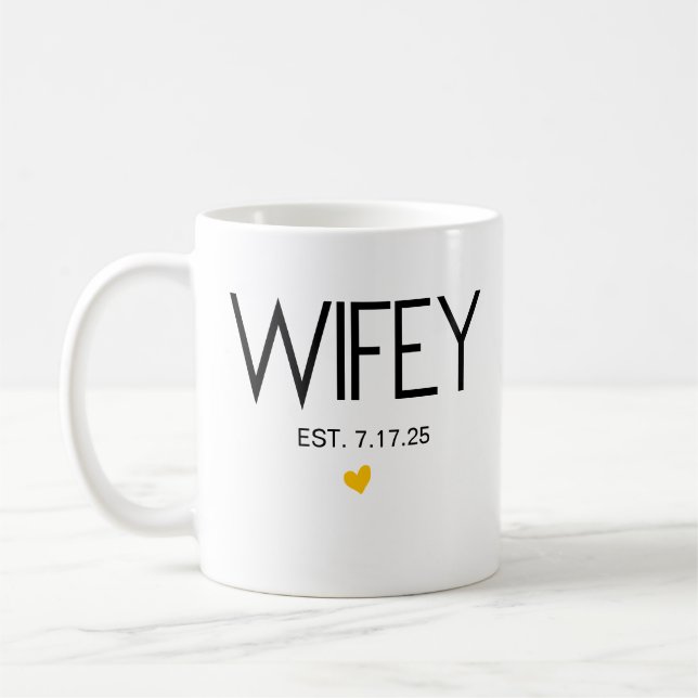 Ensemble de mug Wifey Hubby Est • Mugs pour couple (Gauche)
