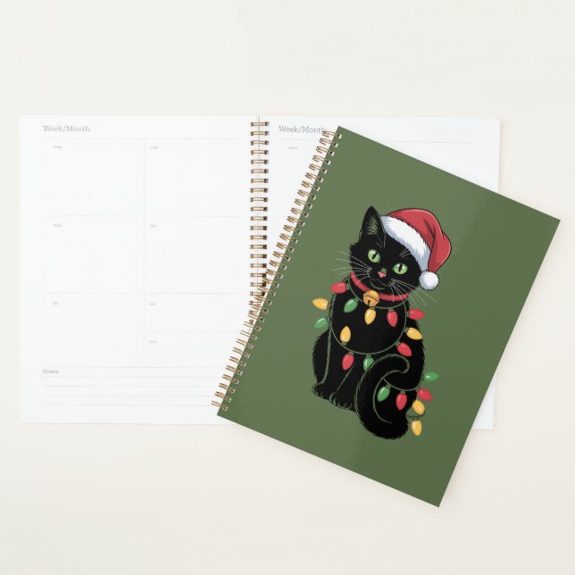 Ensemble de Noël pour amoureux de chat noir Cadeau (Devant avec enveloppe)