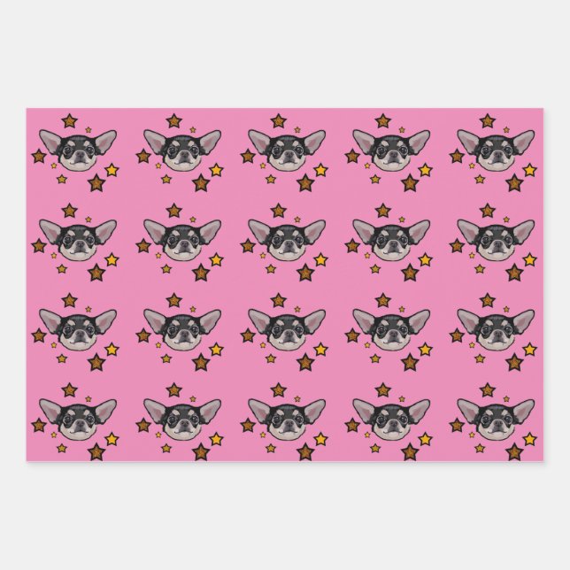 Ensemble de papier cadeau Chihuahua (Devant)