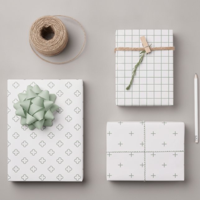 Ensemble de papier cadeau coordonné moderne au sag (Créateur téléchargé)