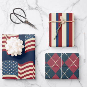 Ensemble de papier cadeau patriotique