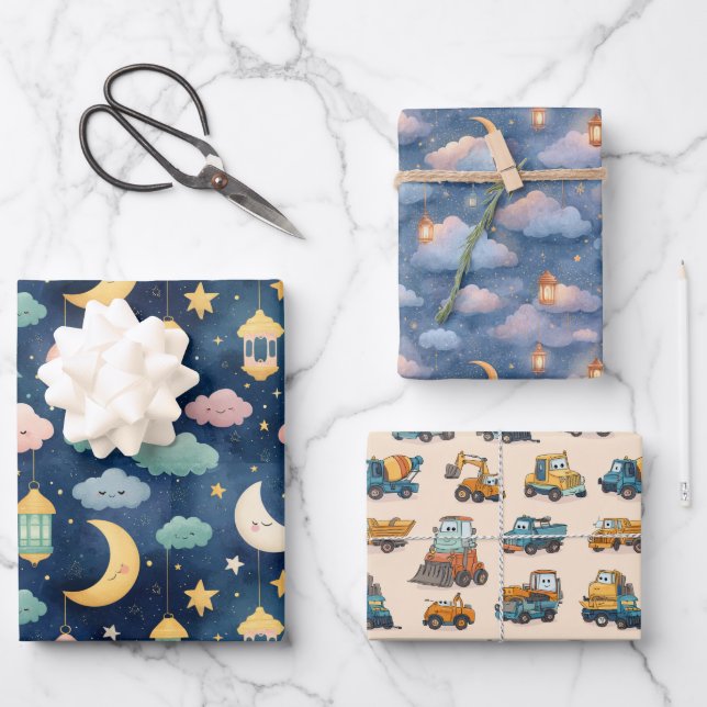 Ensemble de papier cadeau pour bébé islamique 3 de (Recto)