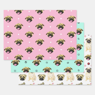 Ensemble de papier cadeau pour chien Carlin