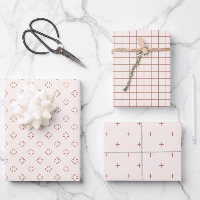 Ensemble de papier cadeau Terracotta Terreux Moder (Recto)