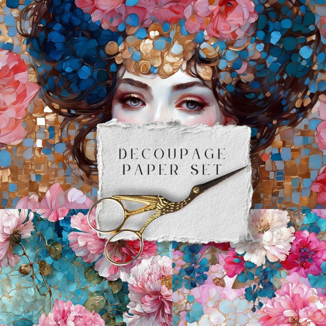 Ensemble de papier de découpage floral mosaïque bo (Créateur téléchargé)