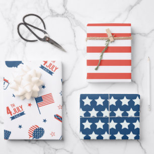 Ensemble de papier d'emballage 4 juillet Amérique