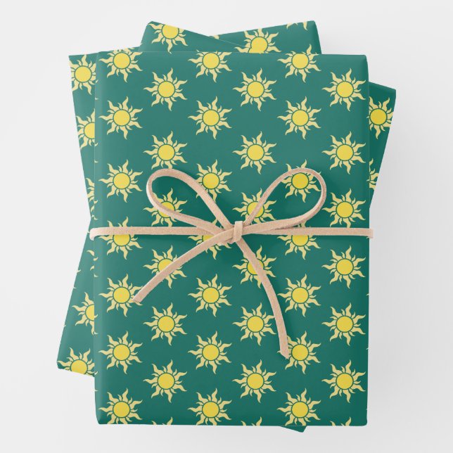 Ensemble de papier d'emballage à motif de soleil  (En situation)