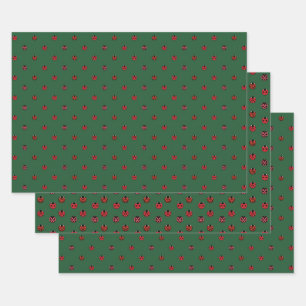 Ensemble de papier d'emballage à pois coccinelle