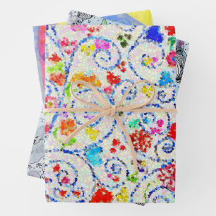 Ensemble de papier d'emballage d'art de famille fa
