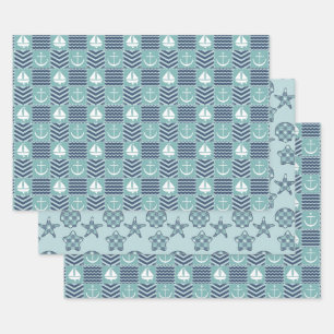 Ensemble de papier d'emballage de courtepointe nau