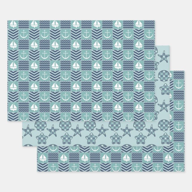 Ensemble de papier d'emballage de courtepointe nau (Lot)