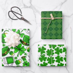 Ensemble de papier d'emballage de la Saint-Patrick
