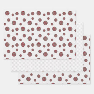Ensemble de papier d'emballage de machinerie rouge