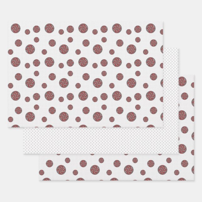 Ensemble de papier d'emballage de machinerie rouge (Lot)