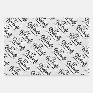 Ensemble de papier d'emballage de remise de diplôm