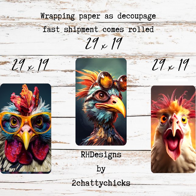 Ensemble de papier d'emballage découpé de poulet f (Créateur téléchargé)