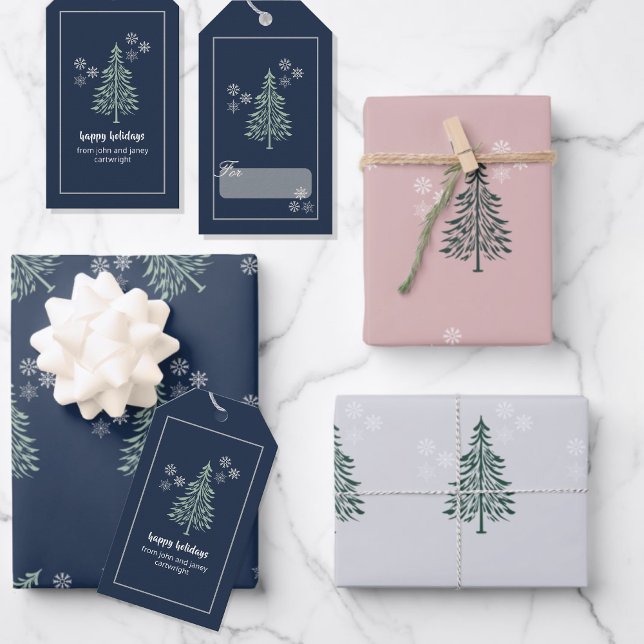 Ensemble de papier d'emballage d'hiver – Arbres et (Créateur téléchargé)