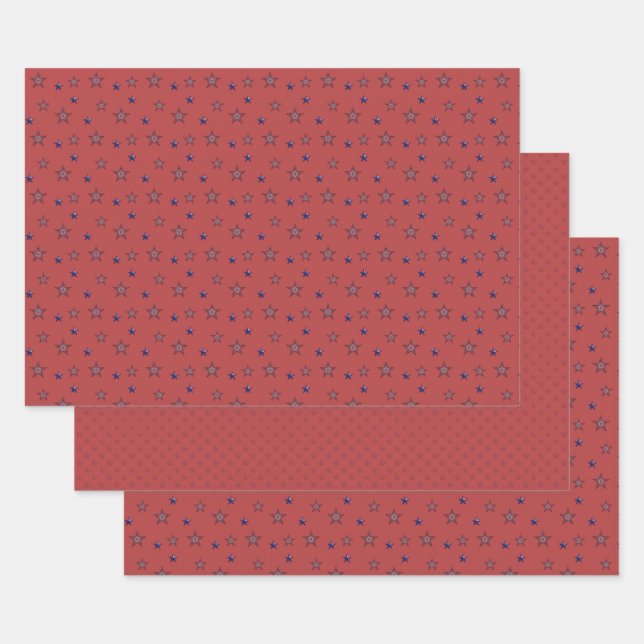 Ensemble de papier d'emballage Étoile de l'Indépen (Lot)
