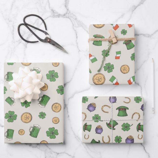 Ensemble de papier d'emballage irlandais de la Sai (Recto)