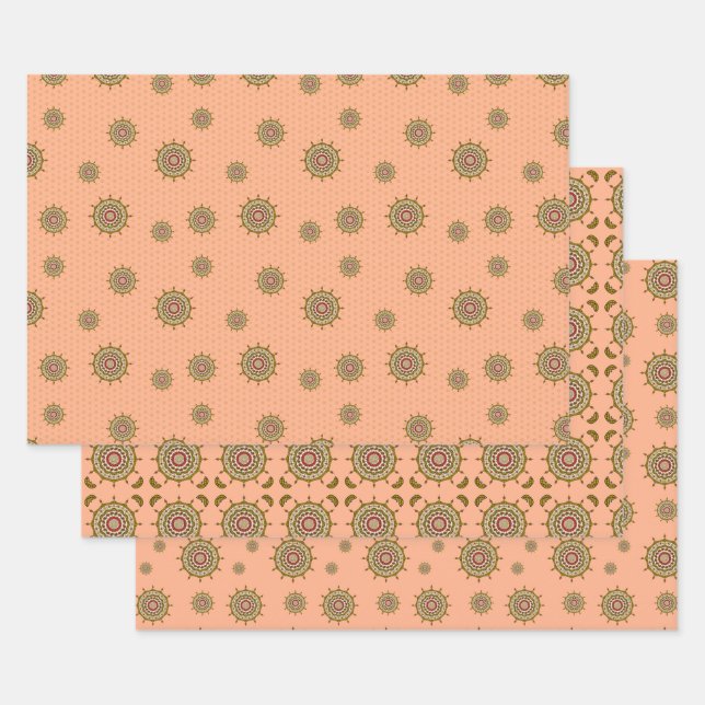 Ensemble de papier d'emballage Mehndi Fantasy Gold (Lot)