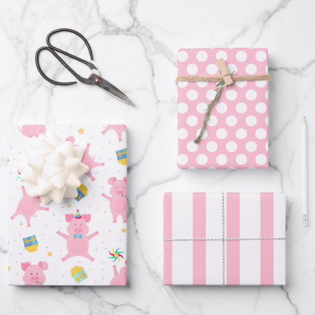 Ensemble de papier d'emballage pour célébrer le co (Recto)