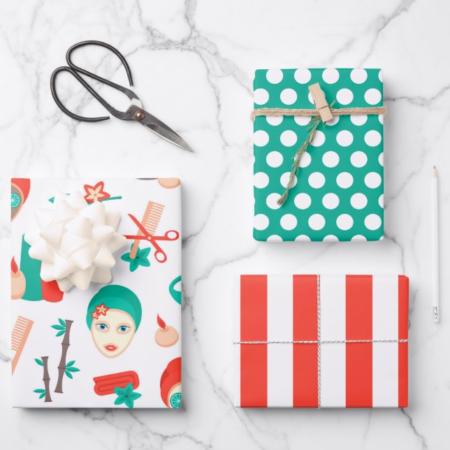 Ensemble de papier d'emballage pour soins de beaut (Recto)