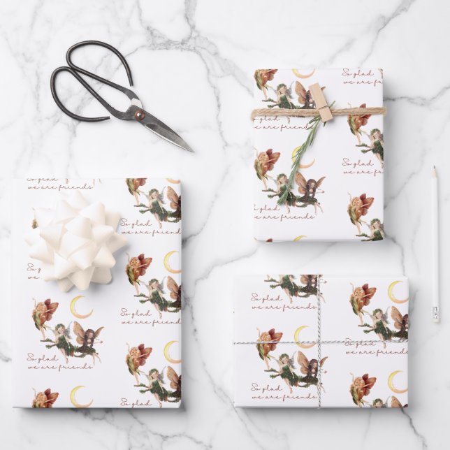 Ensemble de papier d'enrobage Fairy Friends (Recto)