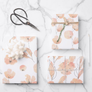 Ensemble de papier d'enveloppement de fleurs d'aqu