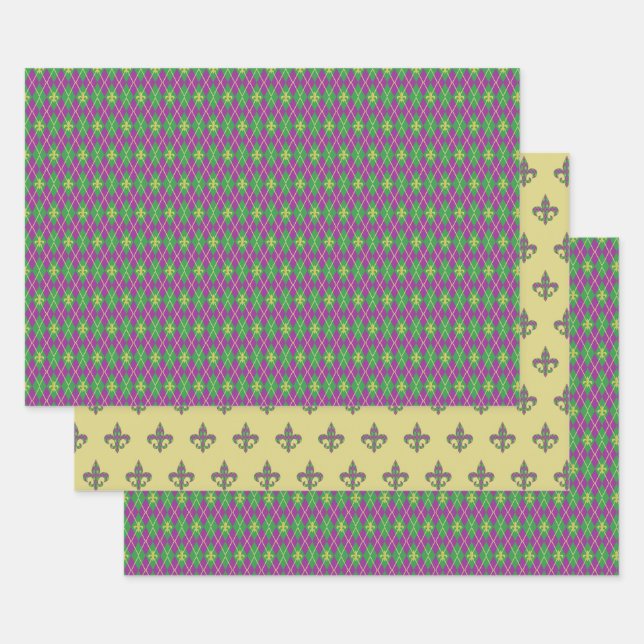 Ensemble de papier d'enveloppement de Jacquard de  (Lot)