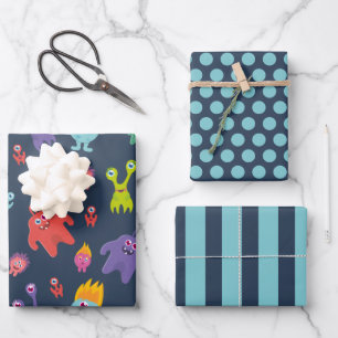 Ensemble de papier d'enveloppement de monstres amu