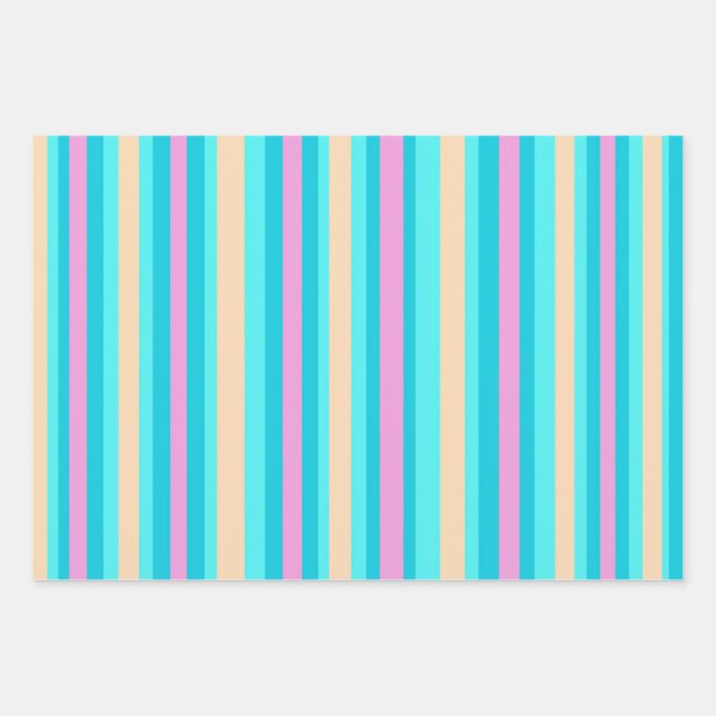 Ensemble de papier d'enveloppement orange rose Aqu (Devant)