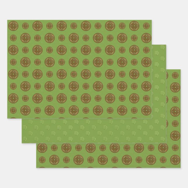 Ensemble de papier d'enveloppement Virgo Mandala (Lot)