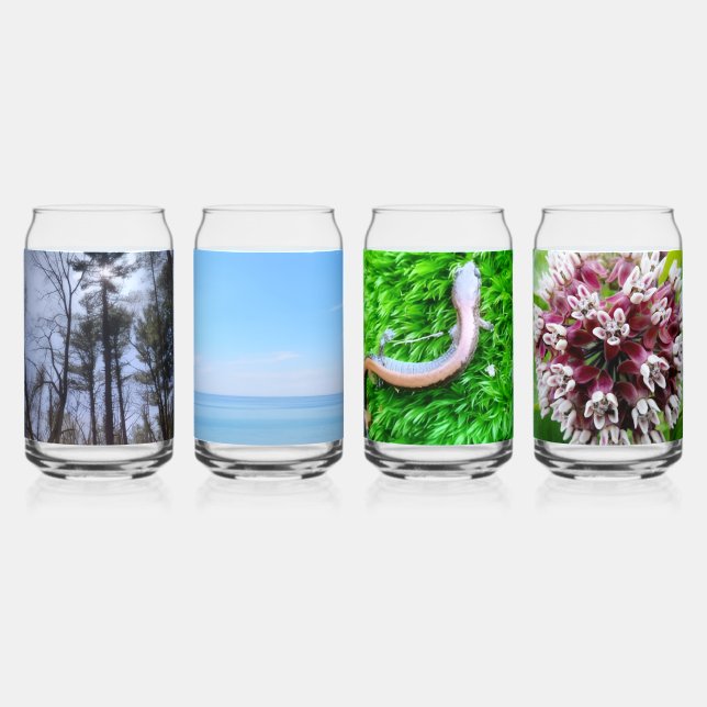 Ensemble de quatre verres à boire sur la nature du (Dos)