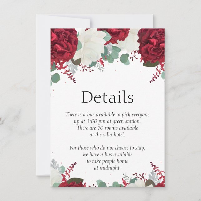 Ensemble de roses rouges et blanches carte de 15 d (Devant)