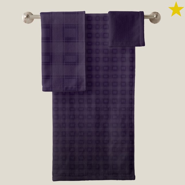 Ensemble de salle de bain violet foncé à motif à c (Créateur téléchargé)