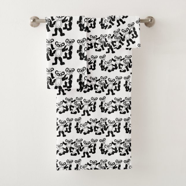 ensemble de serviette d'amis de panda (En situation)