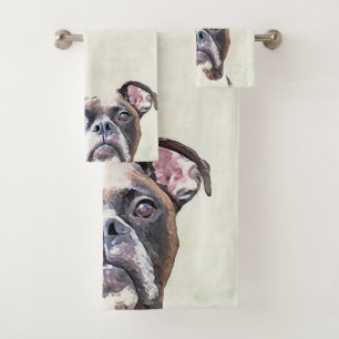 Ensemble de serviette de bain de chien de boxeur
