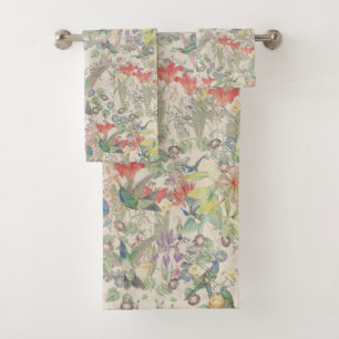 Ensemble de serviette de Bath d'animaux de fleurs
