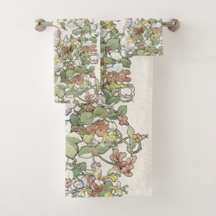 Ensemble de serviette de Bath de fleurs de rose