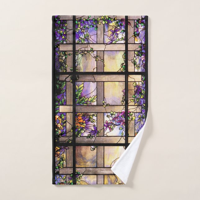 Ensemble de serviette de Bath de fleurs en verre (Serviette à main)