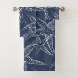 Ensemble de serviette de plage de bleu marine