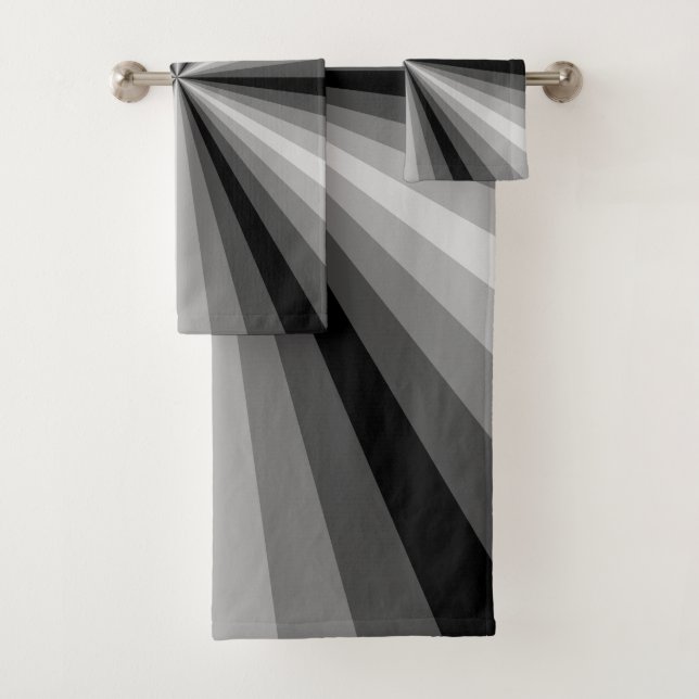 Ensemble de serviette de salle de bains de noir (En situation)
