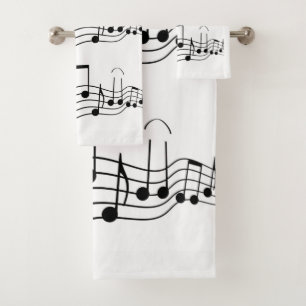 Ensemble de serviette de salle de bains de notes