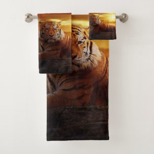 Ensemble de serviette de salle de bains de tigre