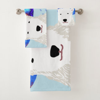 Ensemble de serviette d'ours blanc
