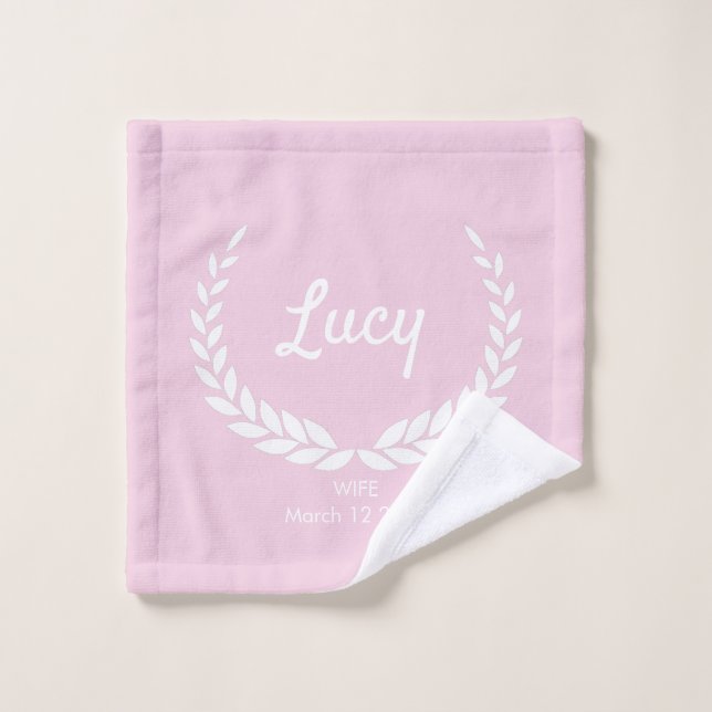Ensemble de serviette et gant de toilette rose per (Gant de toilette)
