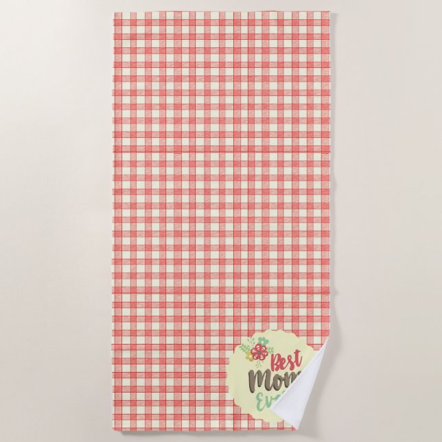 Ensemble de serviettes à carreaux rouges "Meilleur (Devant)