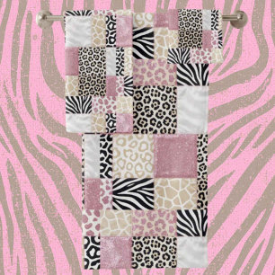 Ensemble de serviettes à motif animal africain ros