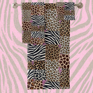 Ensemble de serviettes à motif animal africain ros
