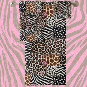 Ensemble de serviettes à motif animal africain ros